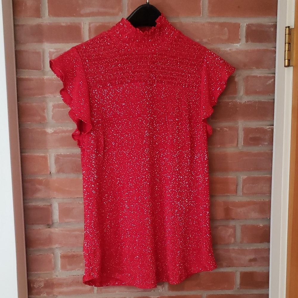 Red Ruffle Top